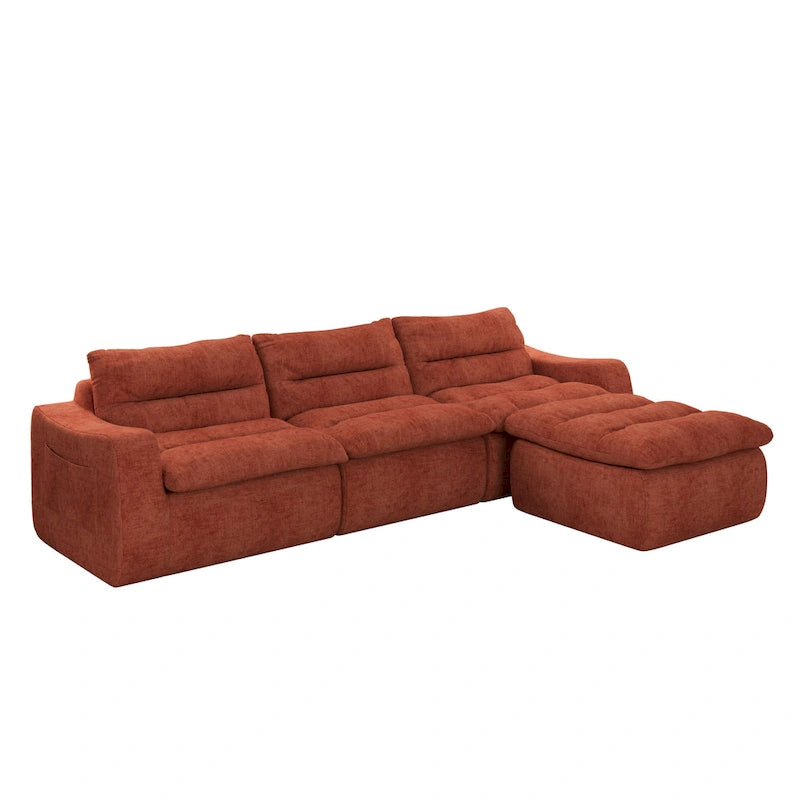 116.26 Modular Foam L-Shaped Floor Sofa with Free Combination, No-Assembly Design & Ergonomic Support (4/6-Seater Options) 3