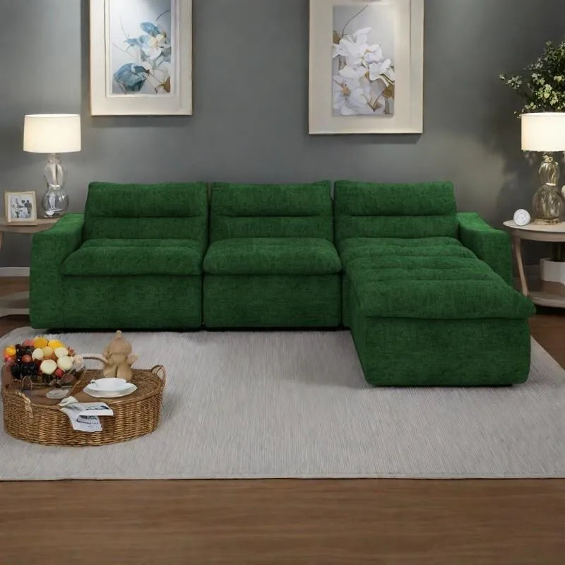 116.26 Modular Foam L-Shaped Floor Sofa with Free Combination, No-Assembly Design & Ergonomic Support (4/6-Seater Options) 6