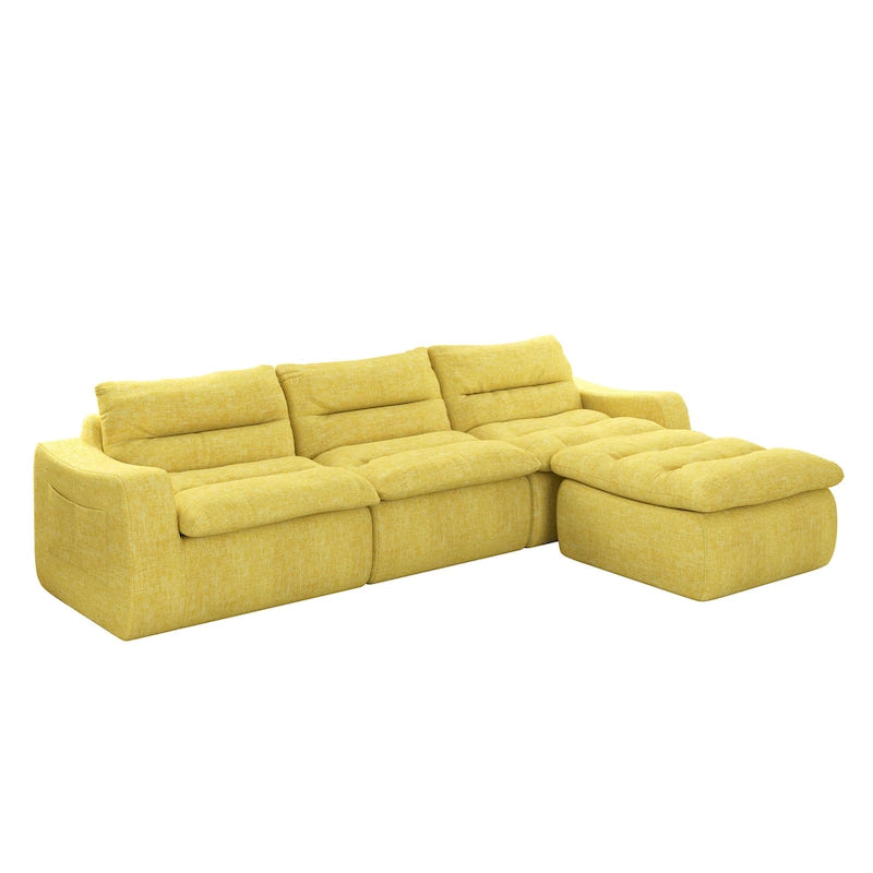 116.26 Modular Foam L-Shaped Floor Sofa with Free Combination, No-Assembly Design & Ergonomic Support (4/6-Seater Options) 11