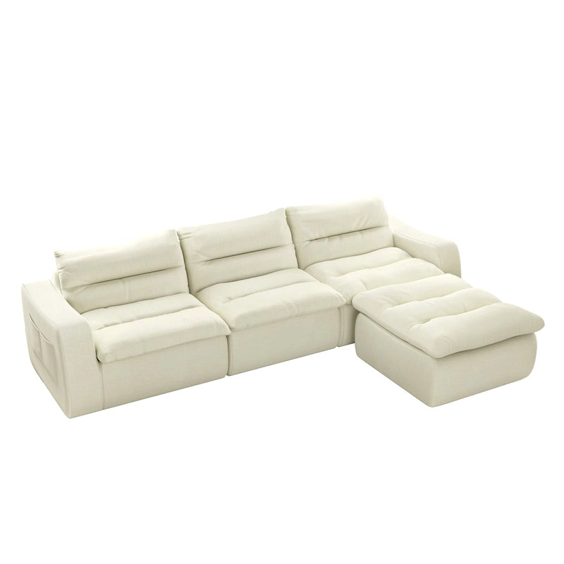 116.26 Modular Foam L-Shaped Floor Sofa with Free Combination, No-Assembly Design & Ergonomic Support (4/6-Seater Options) 16