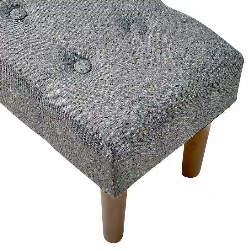 2 Pcs Small Foot Stool Ottoman, Linen Ottoman Foot Rest with Legs, Rectangle Upholstered Footrest 12