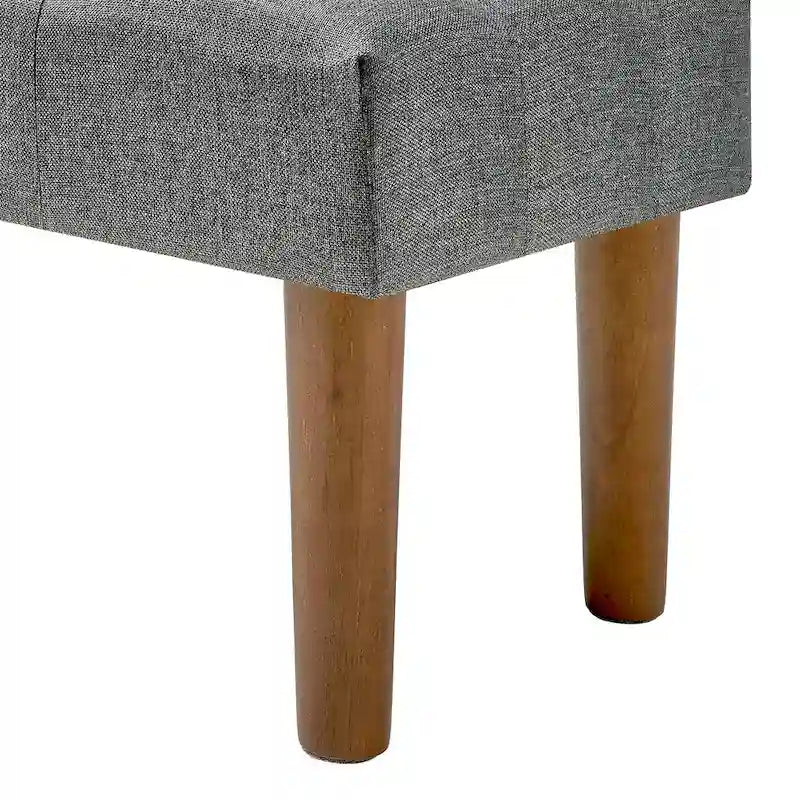 2 Pcs Small Foot Stool Ottoman, Linen Ottoman Foot Rest with Legs, Rectangle Upholstered Footrest 13