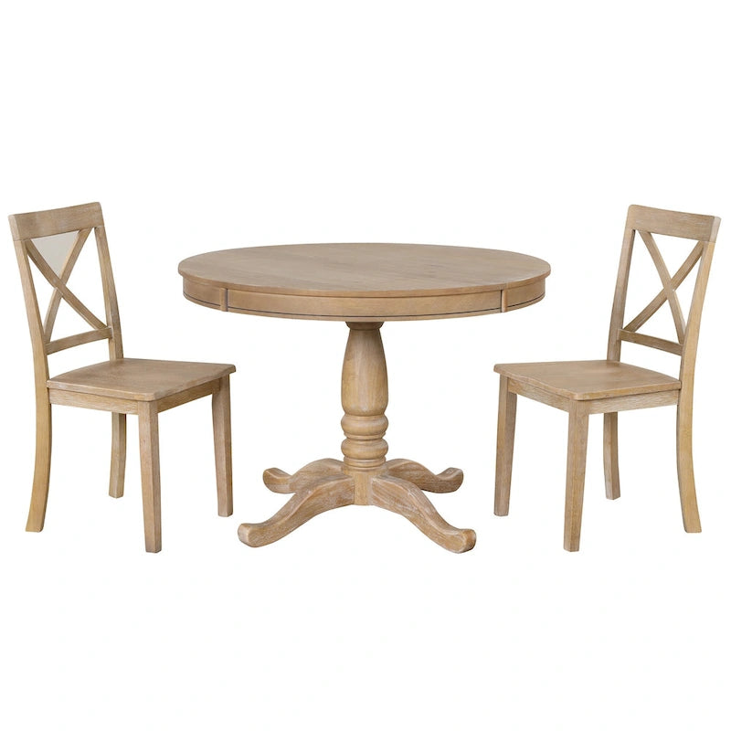 Modern Dining Table Set for 4 with Round Table and 4 Kitchen Room Chairs, 5 Piece Kitchen Table Set for Dining Room 18