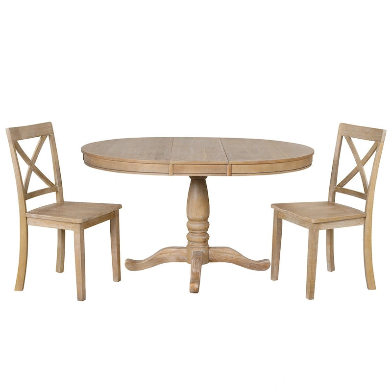 Modern Dining Table Set for 4 with Round Table and 4 Kitchen Room Chairs, 5 Piece Kitchen Table Set for Dining Room 19