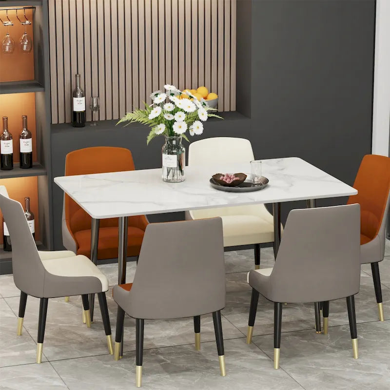 Modern Dining Table with Metal Frame Sintered Stone Top Kitchen Table 21