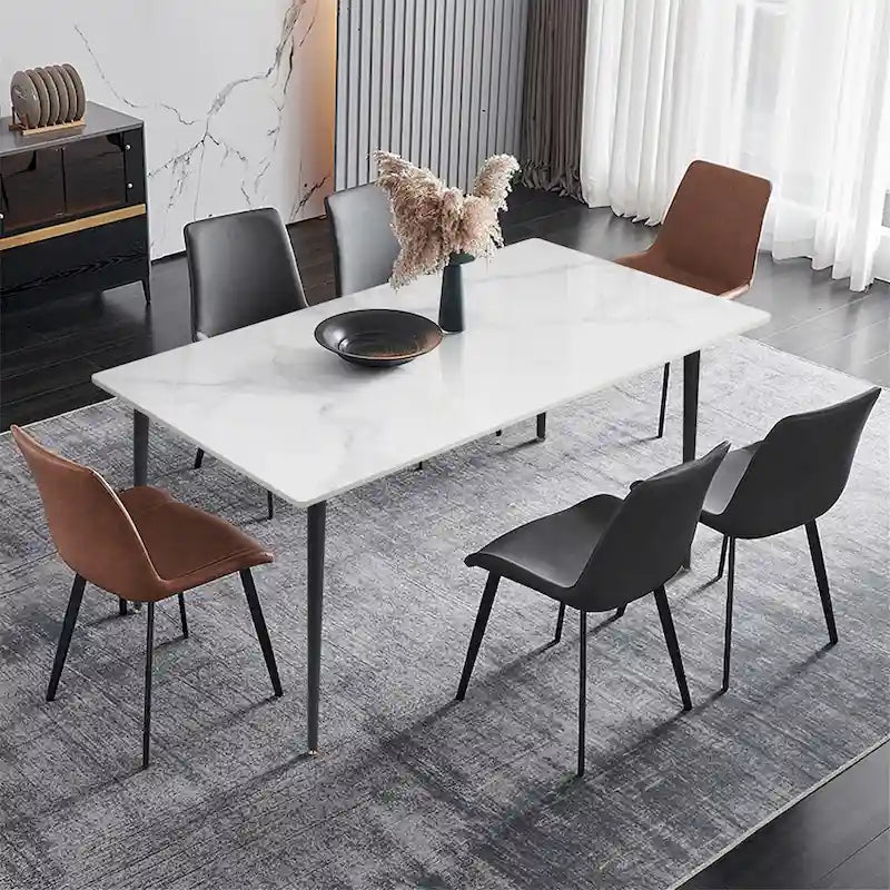 Modern Dining Table with Metal Frame Sintered Stone Top Kitchen Table 8