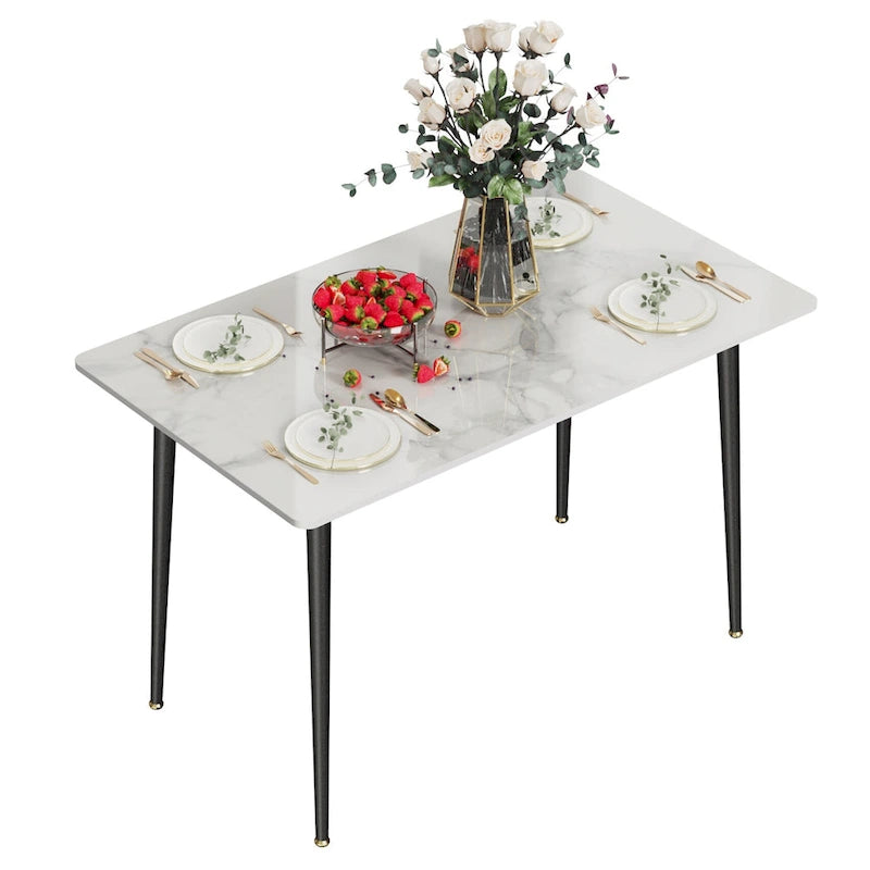 Modern Dining Table with Metal Frame Sintered Stone Top Kitchen Table 10