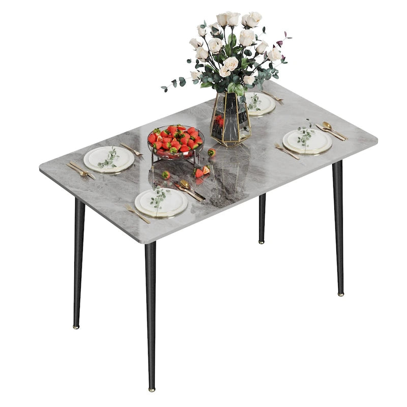 Modern Dining Table with Metal Frame Sintered Stone Top Kitchen Table 18