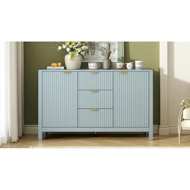 Buffet Sideboard with 3 Adjustable Shelves, 3 Drawers & Soft-Close Doors 3