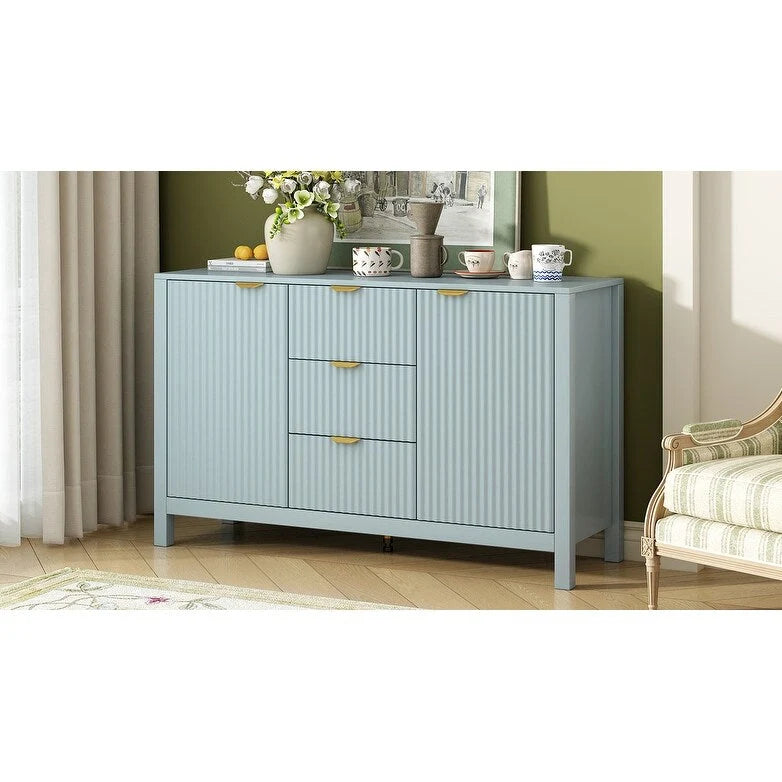 Buffet Sideboard with 3 Adjustable Shelves, 3 Drawers & Soft-Close Doors 4