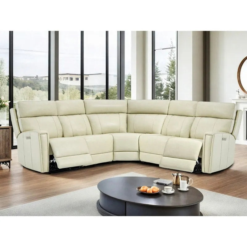 104 W 3-Color Genuine Leather Power Reclining sectional sofa With Zero Gravity, USB&USB-C Ports, 2StationaryArmlesschairs 28