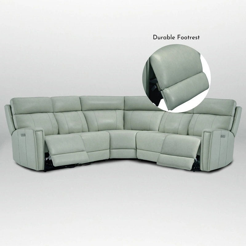 104 W 3-Color Genuine Leather Power Reclining sectional sofa With Zero Gravity, USB&USB-C Ports, 2StationaryArmlesschairs 11