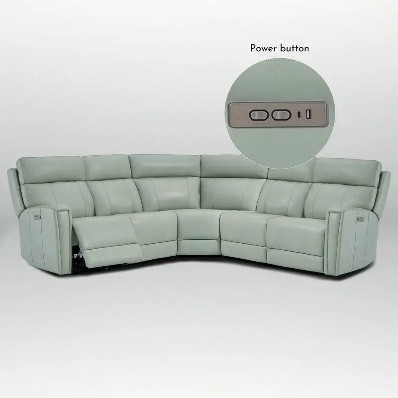 104 W 3-Color Genuine Leather Power Reclining sectional sofa With Zero Gravity, USB&USB-C Ports, 2StationaryArmlesschairs 12