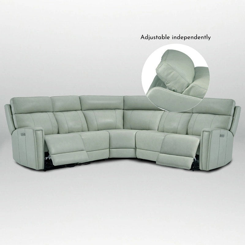 104 W 3-Color Genuine Leather Power Reclining sectional sofa With Zero Gravity, USB&USB-C Ports, 2StationaryArmlesschairs 13