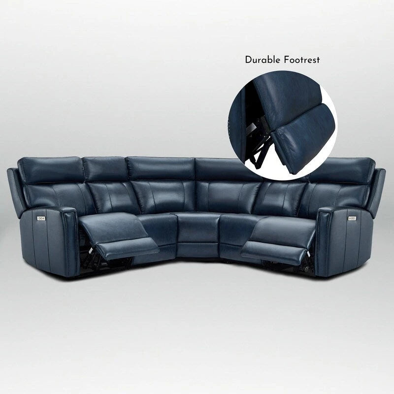 104 W 3-Color Genuine Leather Power Reclining sectional sofa With Zero Gravity, USB&USB-C Ports, 2StationaryArmlesschairs 17