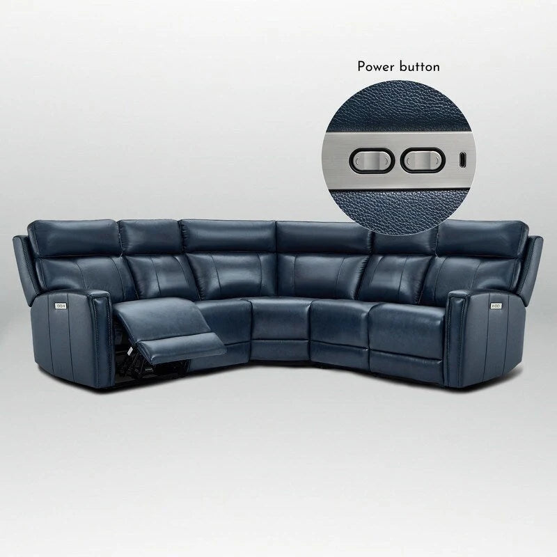 104 W 3-Color Genuine Leather Power Reclining sectional sofa With Zero Gravity, USB&USB-C Ports, 2StationaryArmlesschairs 18