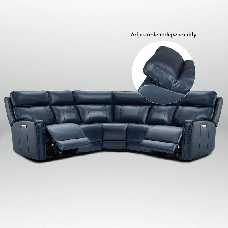 104 W 3-Color Genuine Leather Power Reclining sectional sofa With Zero Gravity, USB&USB-C Ports, 2StationaryArmlesschairs 19