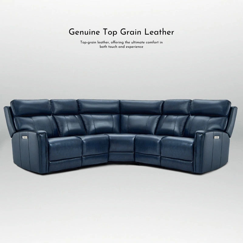 104 W 3-Color Genuine Leather Power Reclining sectional sofa With Zero Gravity, USB&USB-C Ports, 2StationaryArmlesschairs 20