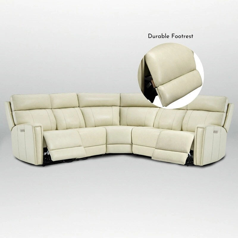 104 W 3-Color Genuine Leather Power Reclining sectional sofa With Zero Gravity, USB&USB-C Ports, 2StationaryArmlesschairs 23
