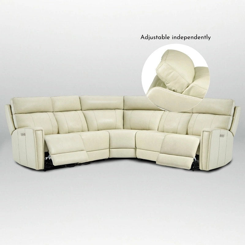 104 W 3-Color Genuine Leather Power Reclining sectional sofa With Zero Gravity, USB&USB-C Ports, 2StationaryArmlesschairs 24