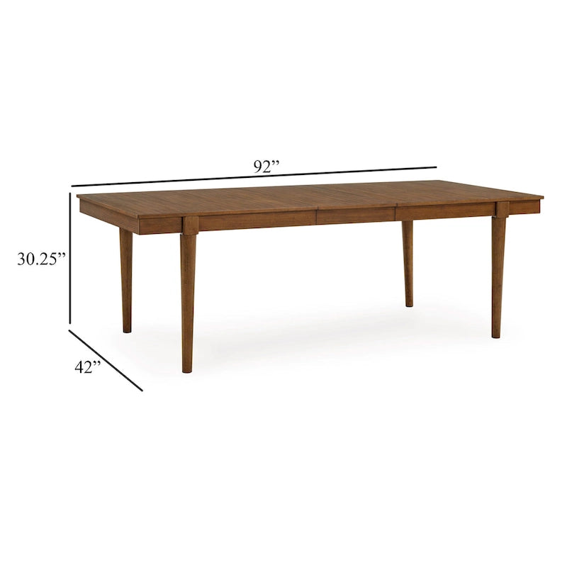 Jeyn Dining Table, Tapered Legs, Extendable 74-92 Inch Brown Hardwood 5