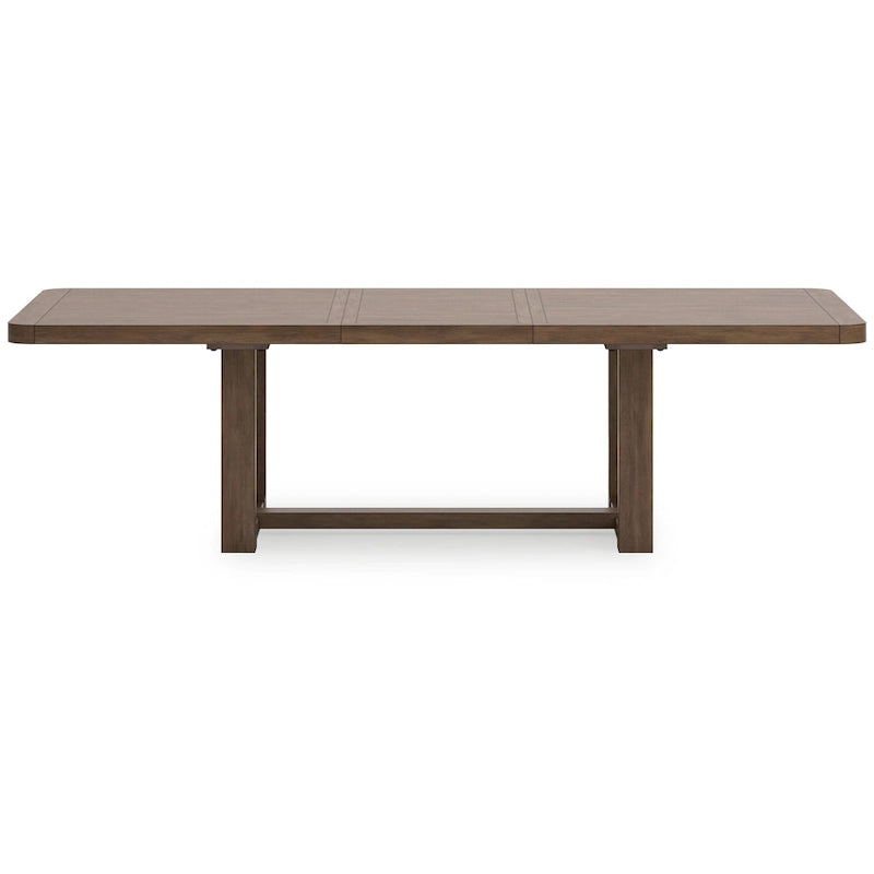 Cabal Dining Table, Extendable 84-108 Inch Top, Farmhouse Brown Wood