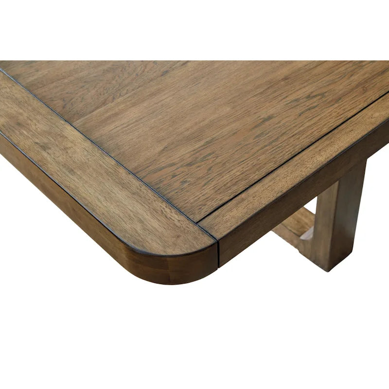 Cabal Dining Table, Extendable 84-108 Inch Top, Farmhouse Brown Wood 4