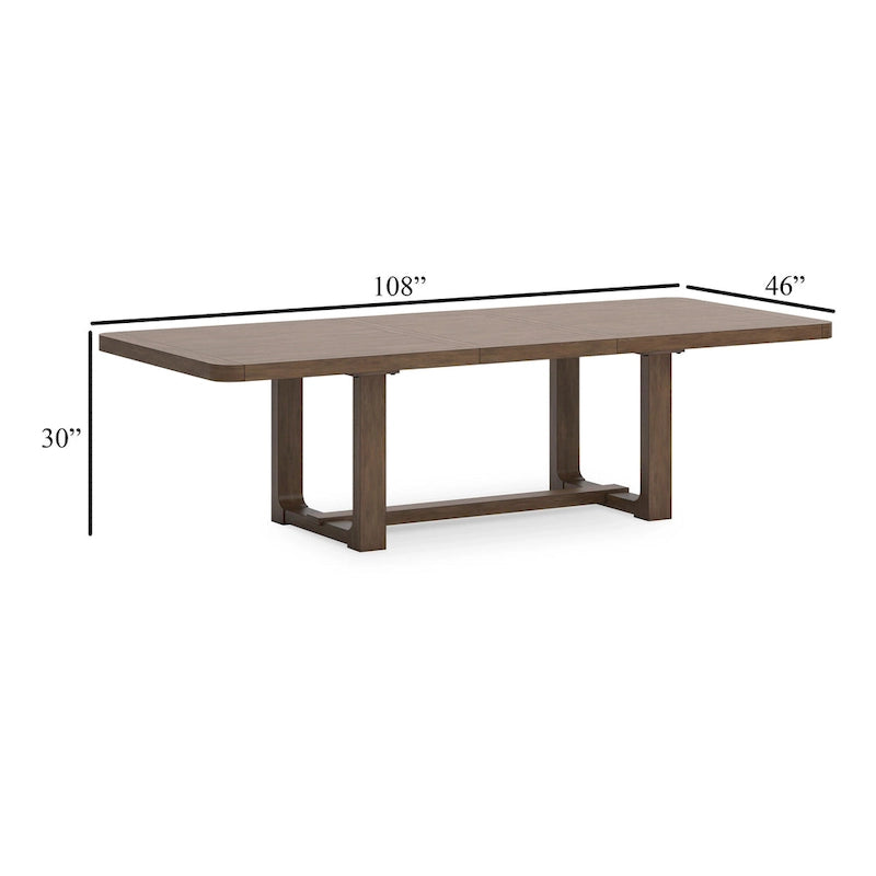Cabal Dining Table, Extendable 84-108 Inch Top, Farmhouse Brown Wood 5