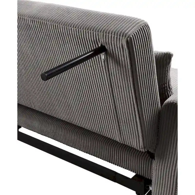 Tina 54 Inch Convertible Sleeper Loveseat, Round Arms, 2 Pillows, Brown 4