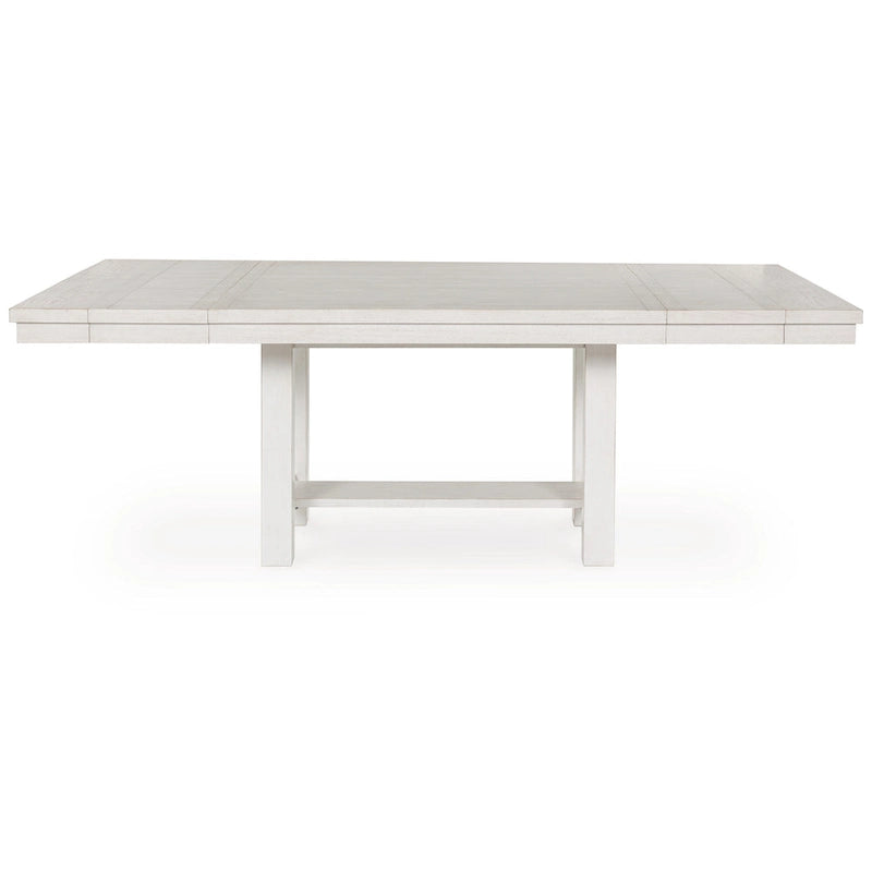 Fleur Dining Table with 2 Extension Leaves, White Wood, 62-86 Inch 3