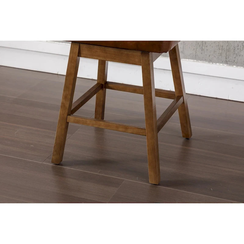 Swivel Bar Stools Set of 2, PU Counter Height Bar Stools with Arm, Kitchen Island Stools with Back and Footrest 6