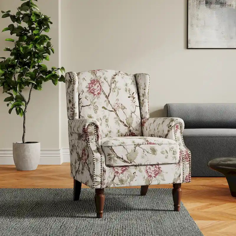 Patterned Upholstered Accent Chair for Living Room 36