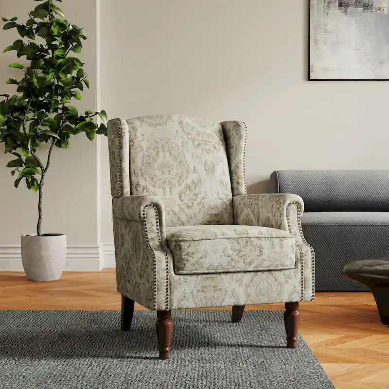 Patterned Upholstered Accent Chair for Living Room 37