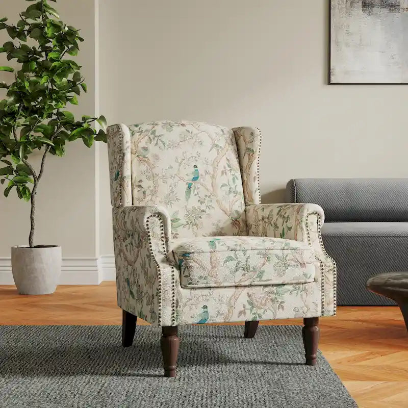 Patterned Upholstered Accent Chair for Living Room 38