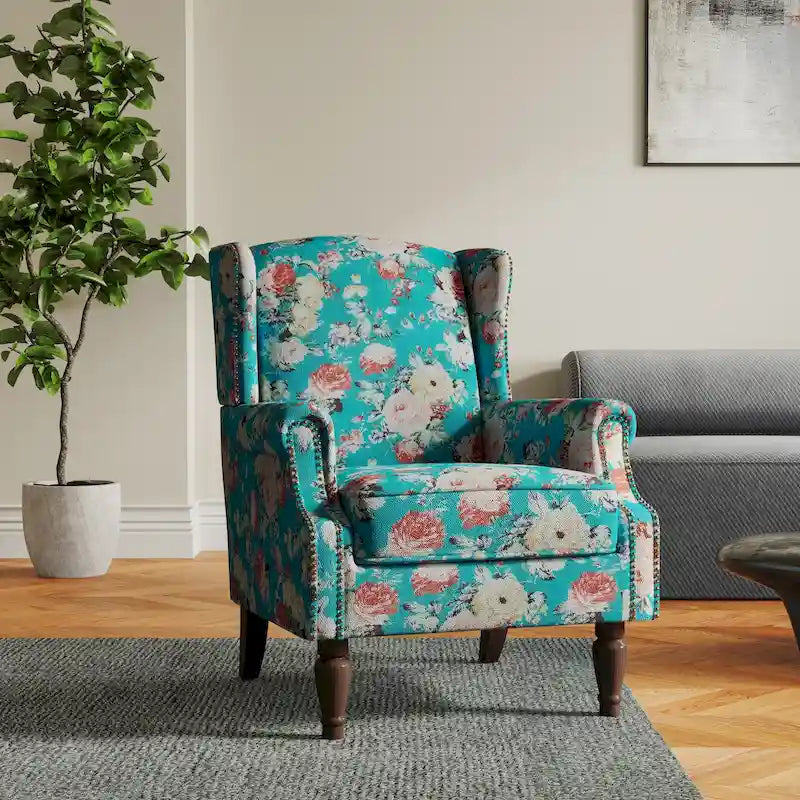 Patterned Upholstered Accent Chair for Living Room 39