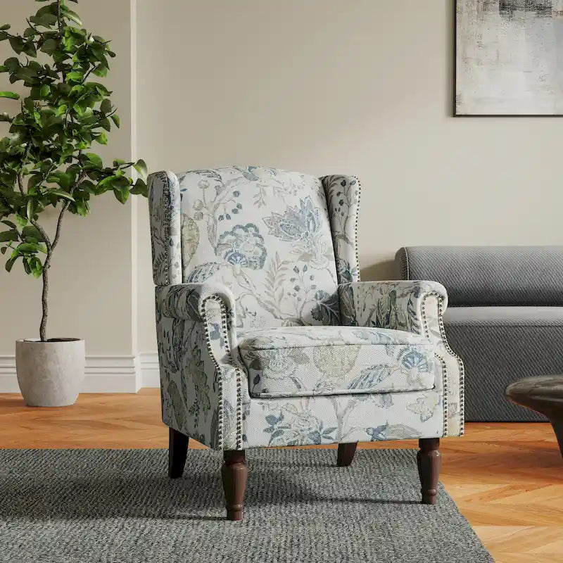 Patterned Upholstered Accent Chair for Living Room 42