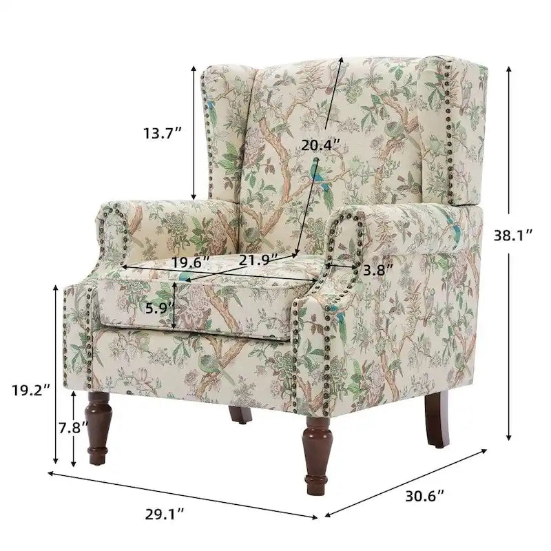 Patterned Upholstered Accent Chair for Living Room 6