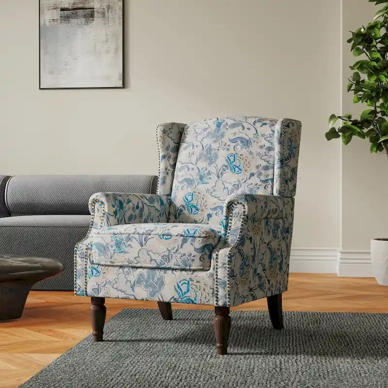 Patterned Upholstered Accent Chair for Living Room 8