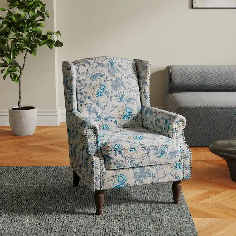 Patterned Upholstered Accent Chair for Living Room 9