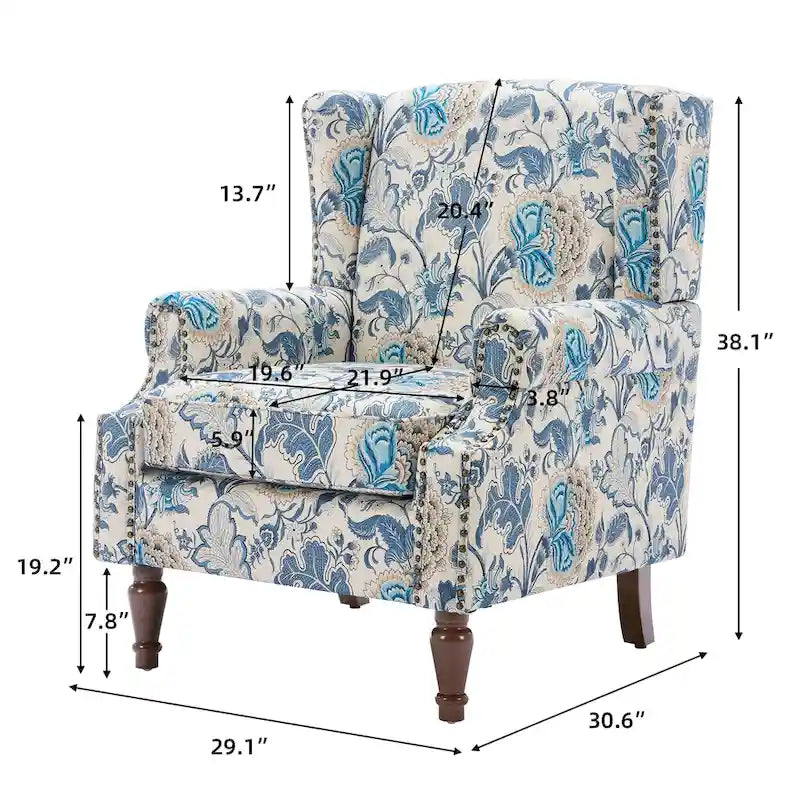 Patterned Upholstered Accent Chair for Living Room 16