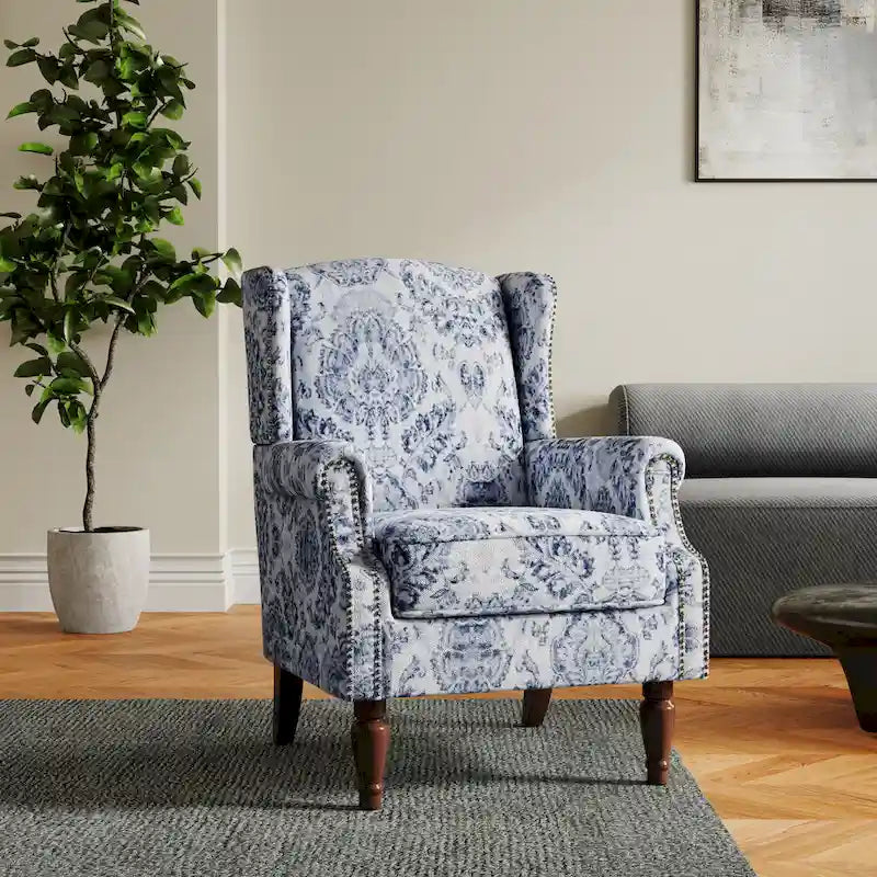 Patterned Upholstered Accent Chair for Living Room 17