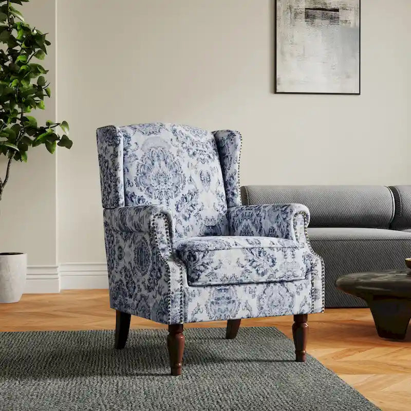 Patterned Upholstered Accent Chair for Living Room 18
