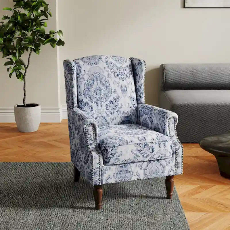 Patterned Upholstered Accent Chair for Living Room 19