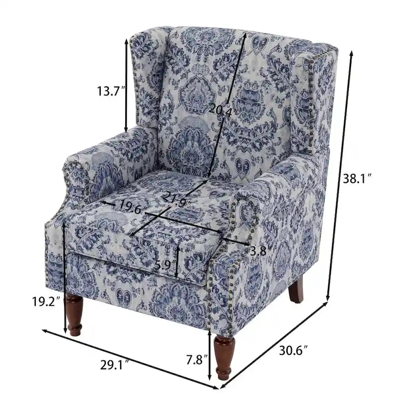 Patterned Upholstered Accent Chair for Living Room 23