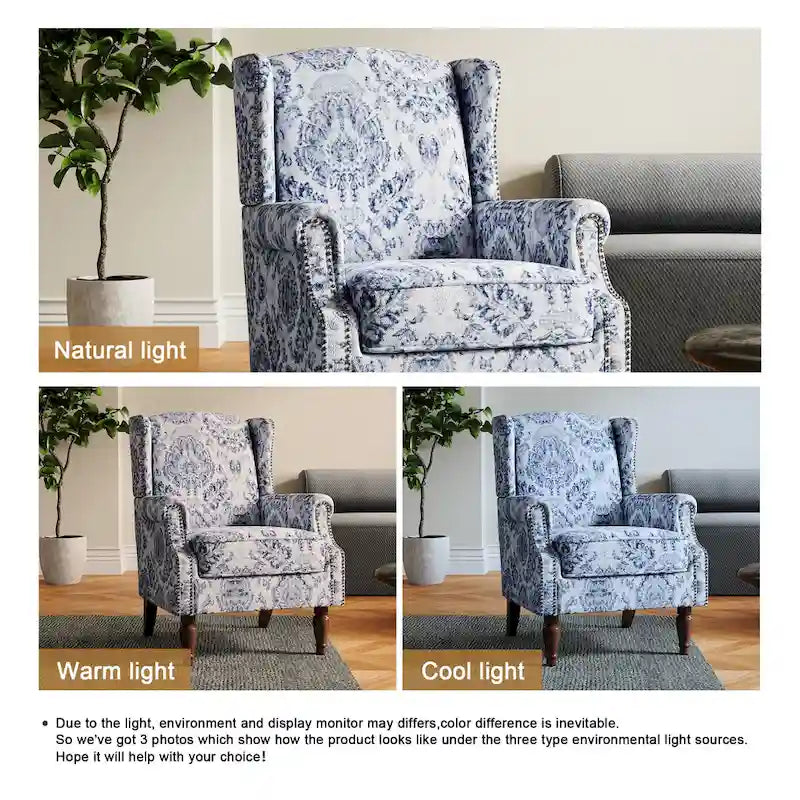 Patterned Upholstered Accent Chair for Living Room 24