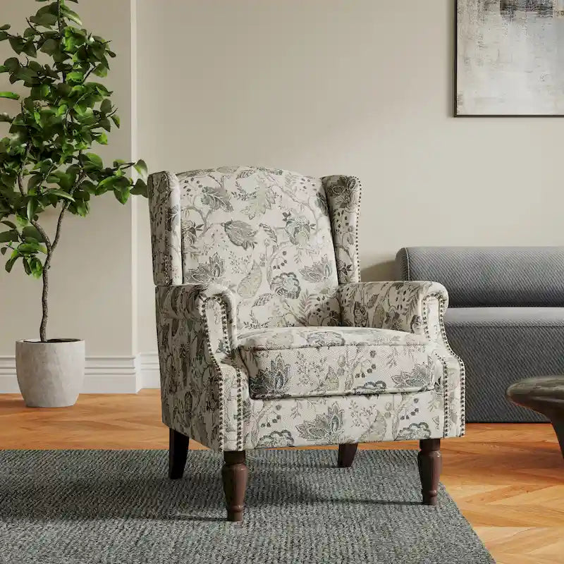 Patterned Upholstered Accent Chair for Living Room 25