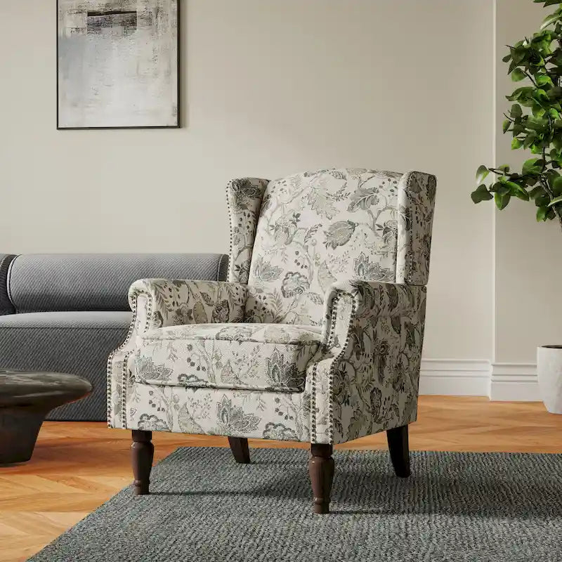 Patterned Upholstered Accent Chair for Living Room 26