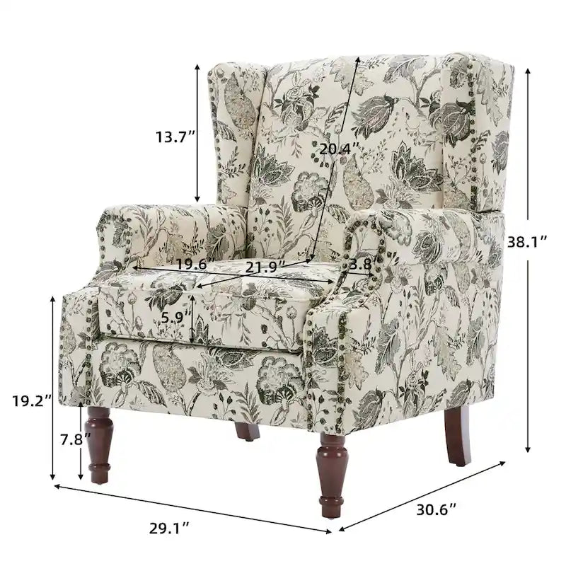 Patterned Upholstered Accent Chair for Living Room 33