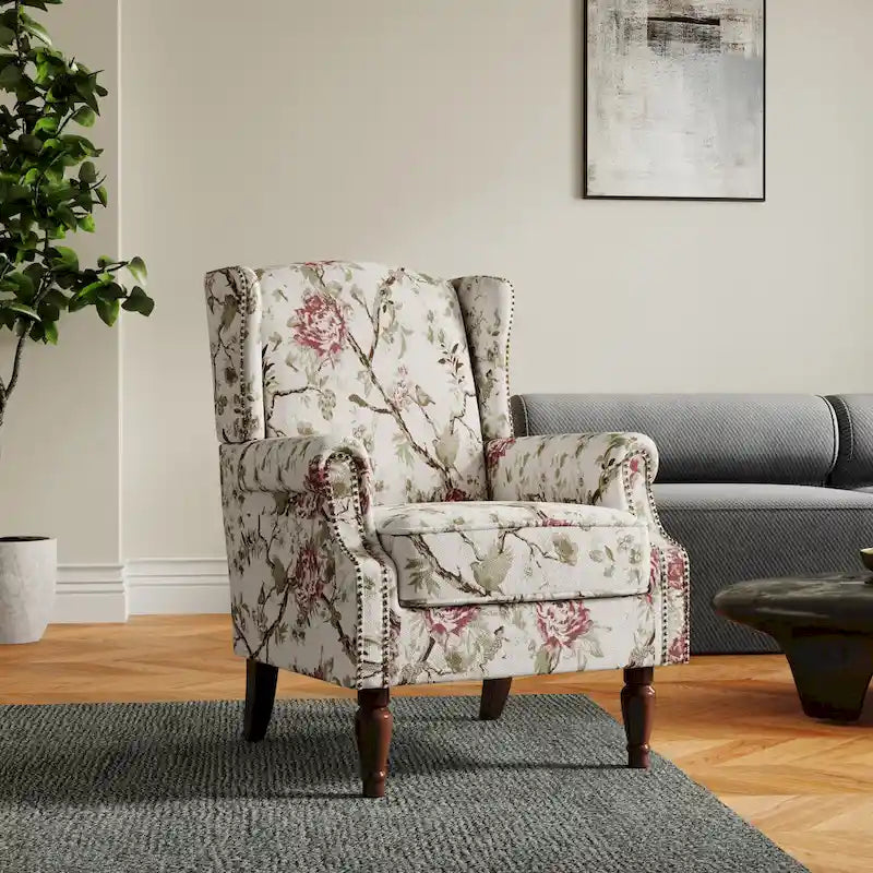 Patterned Upholstered Accent Chair for Living Room 35