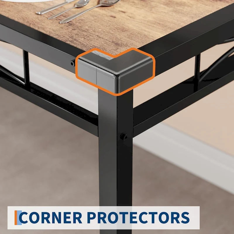 Dining Table Set, Wood Kitchen Table with Upholstered Chairs 3